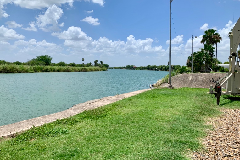 McAllen, TX / USA - June 22, 2019: Rio Grande river on the US side