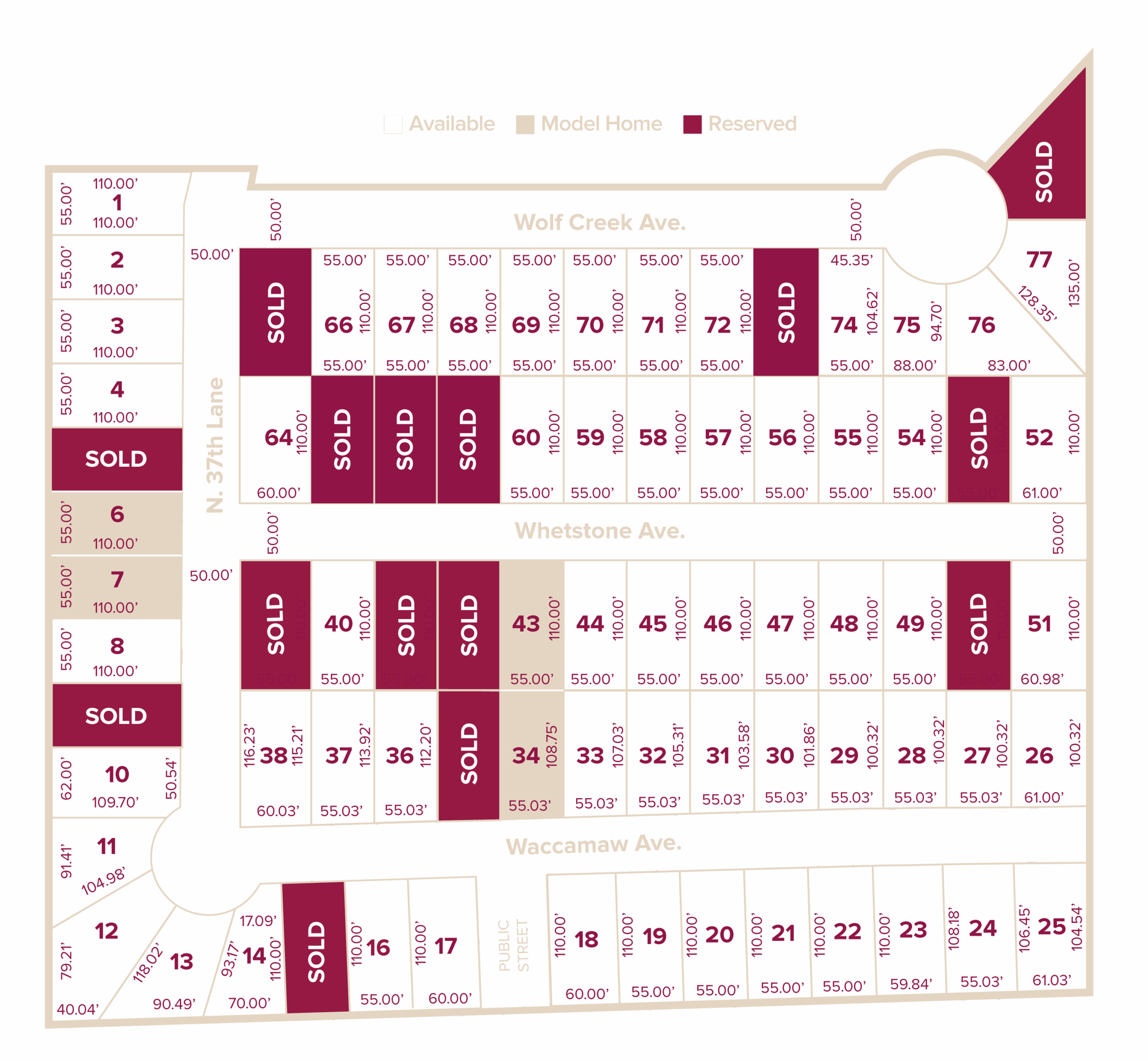 Available lots for sale by Villanueva in El Dorado Thousand Oaks
