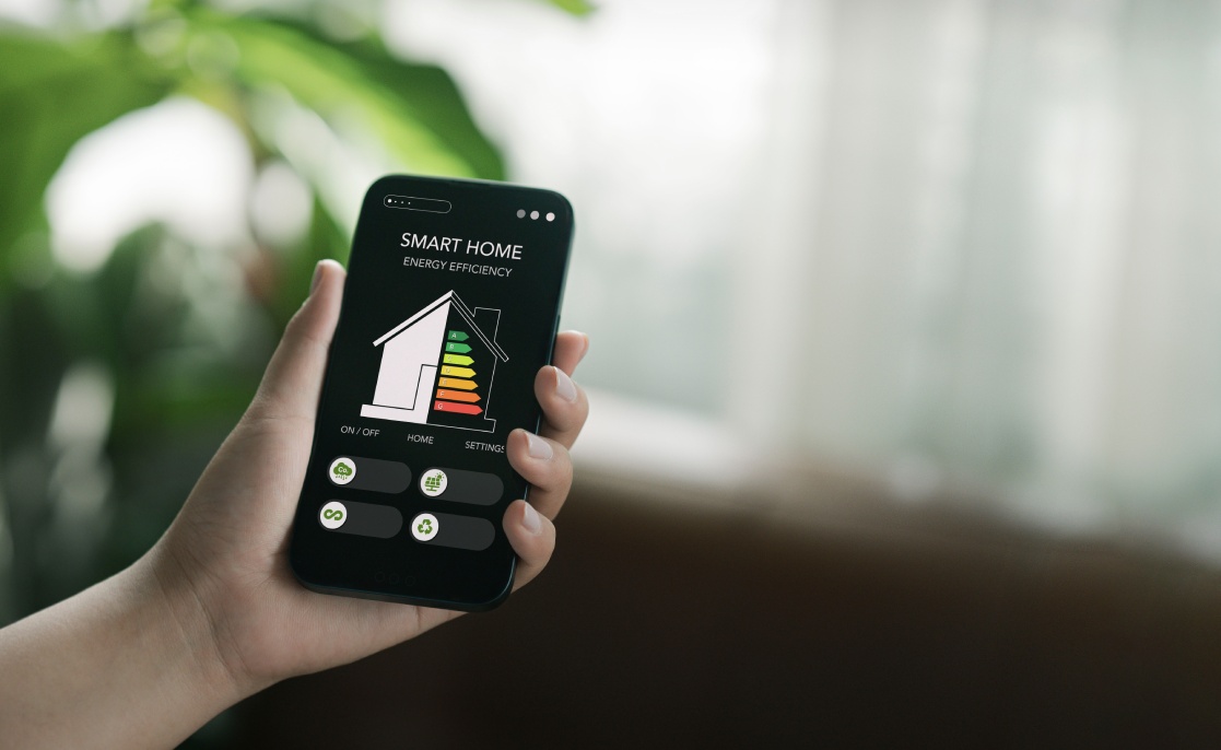 Energy efficiency concept, Sustainable development concept, Thermal insulation performance of environmentally friendly home improvement, Telephone energy efficiency assessment